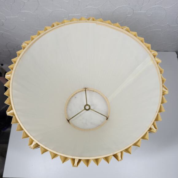 Vintage Stiffel Inverted Pinch Pleat Lamp Shade 11" Cream Fabric Accordion Retro - Picture 4 of 16